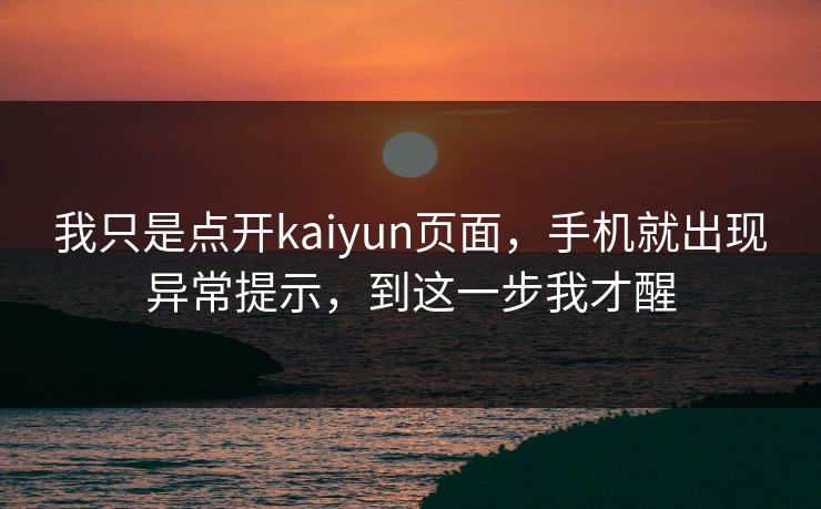 我只是点开kaiyun页面，手机就出现异常提示，到这一步我才醒